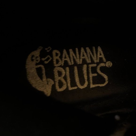 Banana Blues Black Faux Leather Moto Boots Size 8 1/2W - Picture 7 of 10